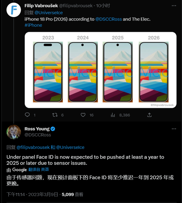 龙亭苹果手机维修分享:屏下Face ID有什么优势？iPhone何时会有屏下Face ID？ 